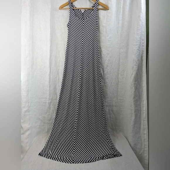 Merona striped navy and white maxi sun dress, women's size extra small  A11 - Picture 4 of 5